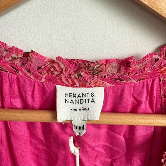 Hemant & Nandita Nara Romper With Braided Belt in Tulip Pink Large New! - Picture 7 of 11